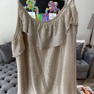 Sexy and sophisticated June & Hudson shimmer gold/silver ruffle, excellent cond.